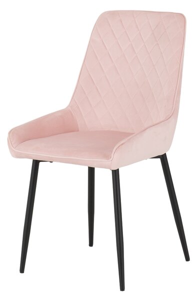 Avery Set of 2 Dining Chairs Pink Velvet Baby Pink