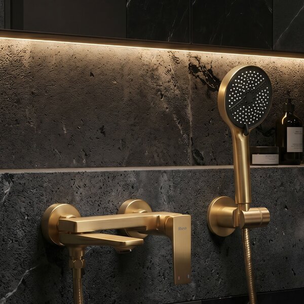 Bath faucet PREMIUM REA Prime Gold Brush