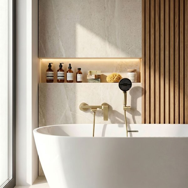 Bath faucet PREMIUM REA Prime Gold Brush