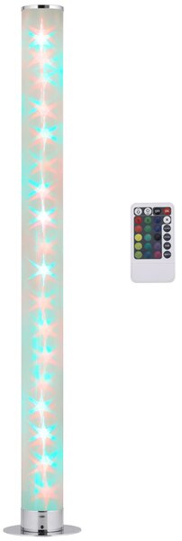 HOMCOM RGB Floor Lamps, Dimmable Corner Lamp with Remote Control & 16 Colours Effects, LED Modern Mood Lighting for Living Room Bedroom Gaming Room