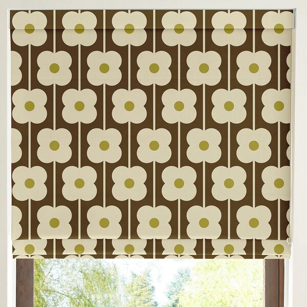 Orla Kiely Abacus Flower Made To Measure Roman Blind Conker