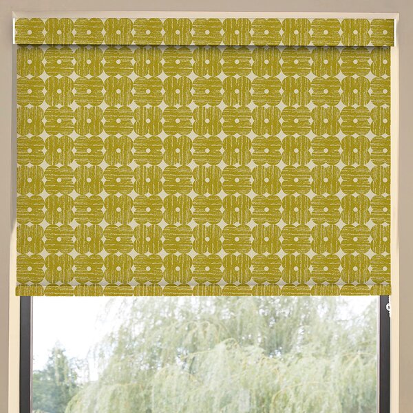 Orla Kiely Textured Flower Translucent Made To Measure Roller Blind Yellow