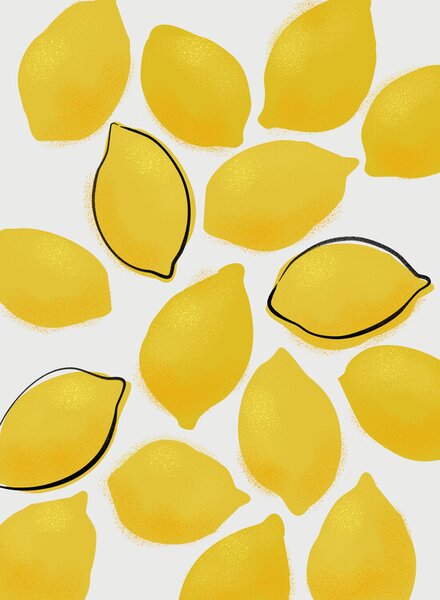 Illustration Jenue lemons, Blursbyai, (30 x 40 cm)