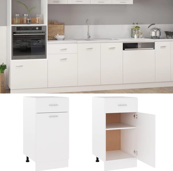 Drawer Bottom Cabinet White 40x46x81.5 cm Engineered Wood