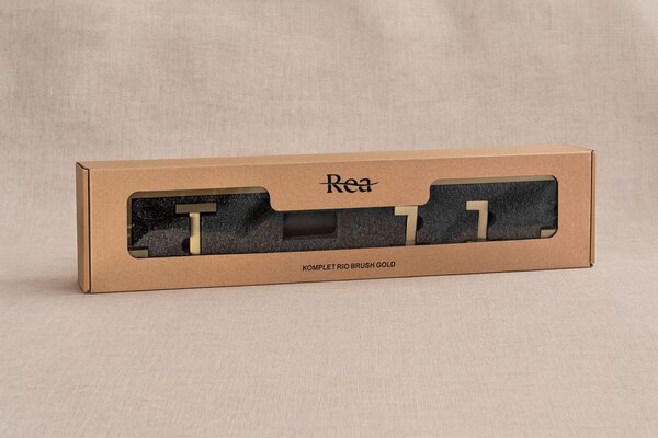 Bathroom Accessories Set Rio Brush Gold 4 Pieces
