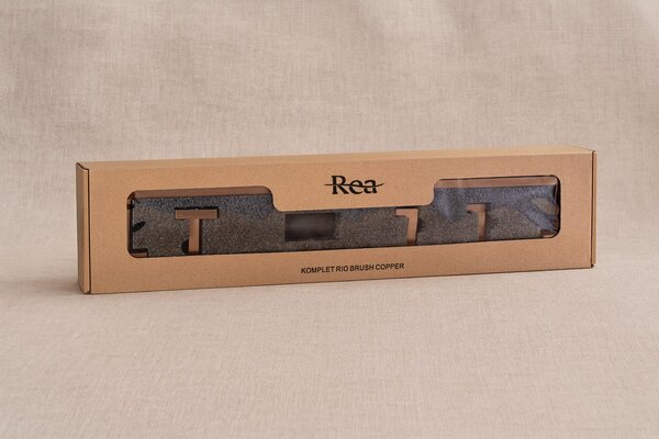 Bathroom Accessories Set Rio Brush Copper 4 Pieces