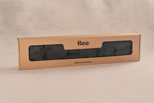 Bathroom Accessories Set Rio Black 4 Pieces