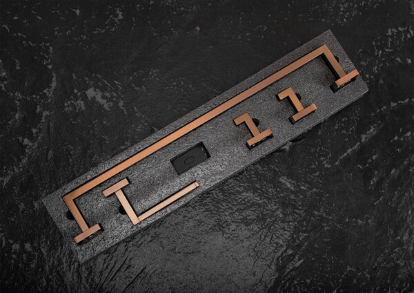 Bathroom Accessories Set Rio Brush Copper 4 Pieces