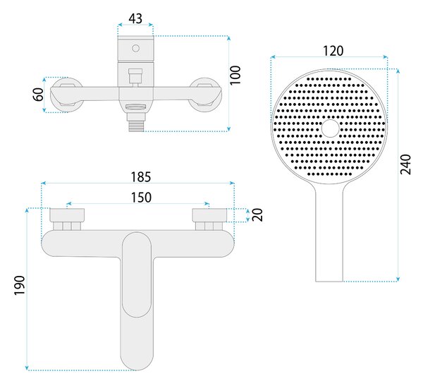 Bath faucet REA DROP Brush Gold