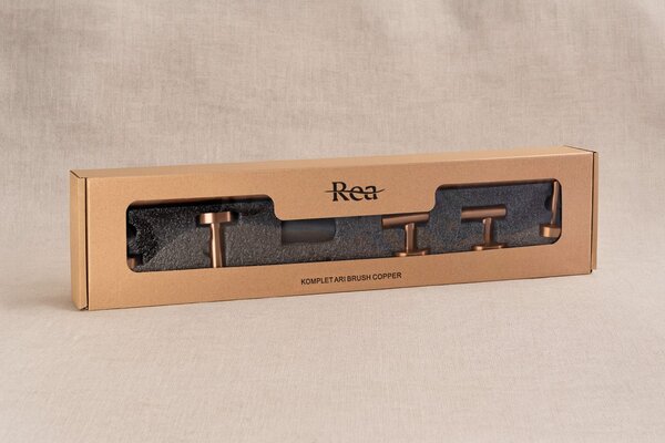 Bathroom Accessories Set Ari Brush Copper 4 Pieces