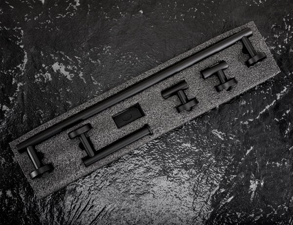 Bathroom Accessories Set Ari Black 4 Pieces