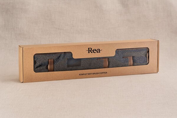 Bathroom Accessories Set Mati Brush Copper 4 Pieces