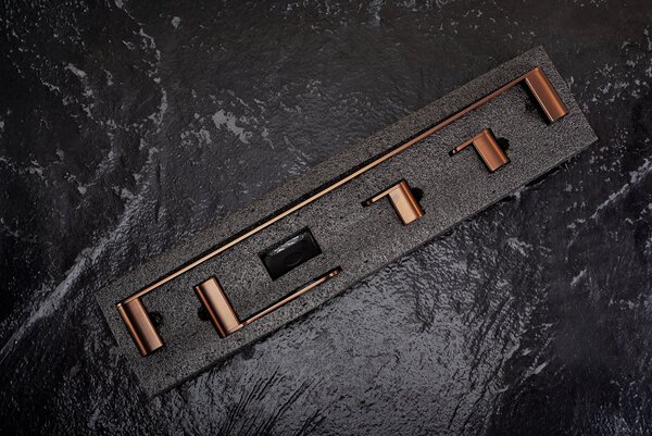 Bathroom Accessories Set Mati Brush Copper 4 Pieces