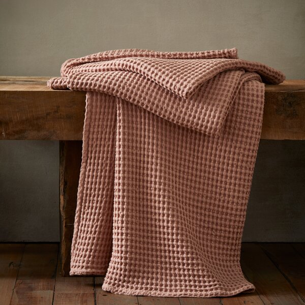 Pineapple Elephant Jaipur 150cm x 200cm Waffle Throw Pink