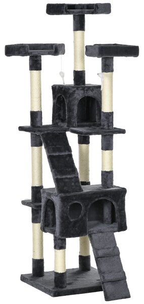 PawHut Cat Tree Scratching House, Activity Play Centre