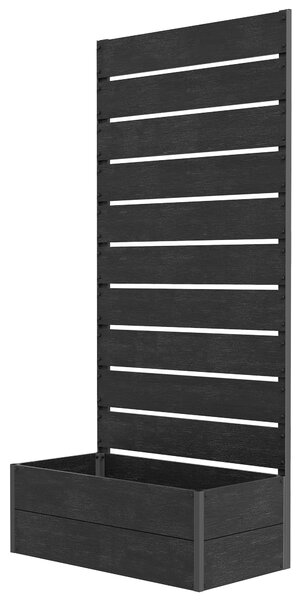 Outsunny 34 x 69.5cm Garden Planter Box with Back Trellis Design for Small Spaces, Balcony and Patio Gardening, Black Aosom UK