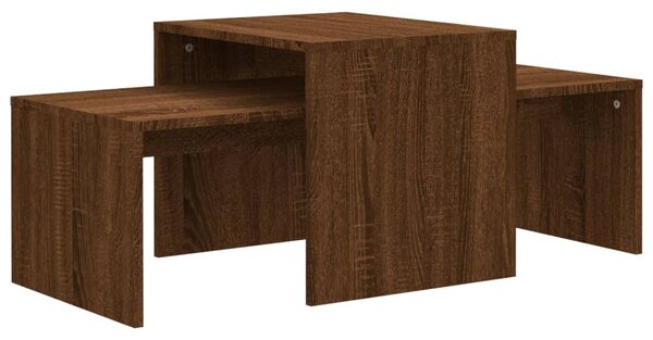 Coffee Table Set Brown Oak 100x48x40 cm Engineered Wood