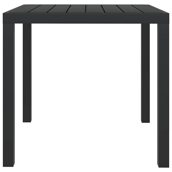 Garden Table Black 80x80x74 cm Aluminium and WPC