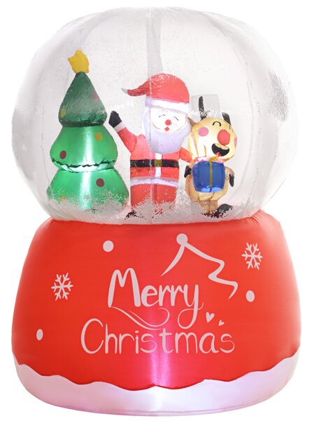 Outsunny 5.5FT Christmas Inflatable Crystal Ball w/ Santa Claus, Reindeer & Xmas Tree, Inflatable Christmas Decoration, Indoor, Outdoor Aosom UK