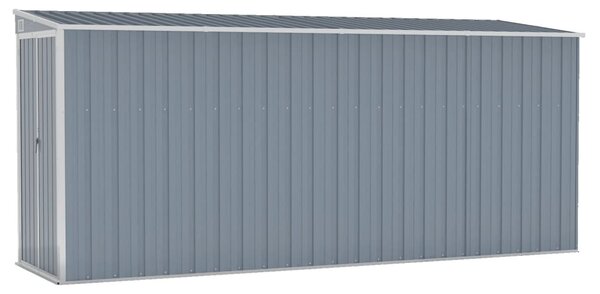 Wall-mounted Garden Shed Grey 118x382x178 cm Galvanised Steel