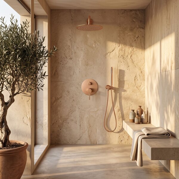 Shower system Rea Lungo Copper Brush + BOX