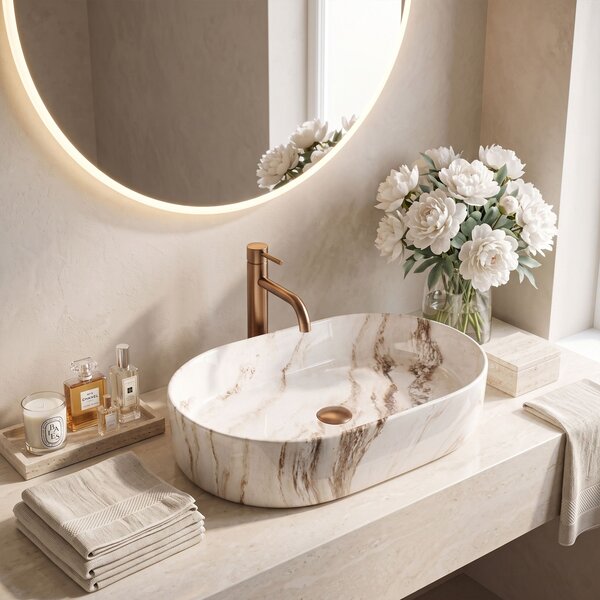 Countertop washbasin REA Nadia 60 Marrone