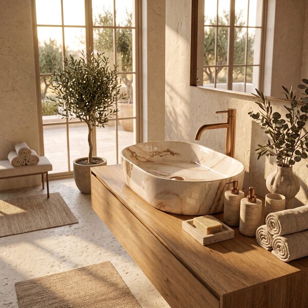 Countertop washbasin REA Nadia 60 Marrone