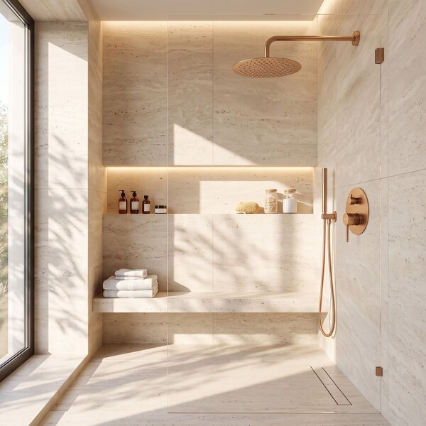 Shower system Rea Lungo Copper Brush + BOX