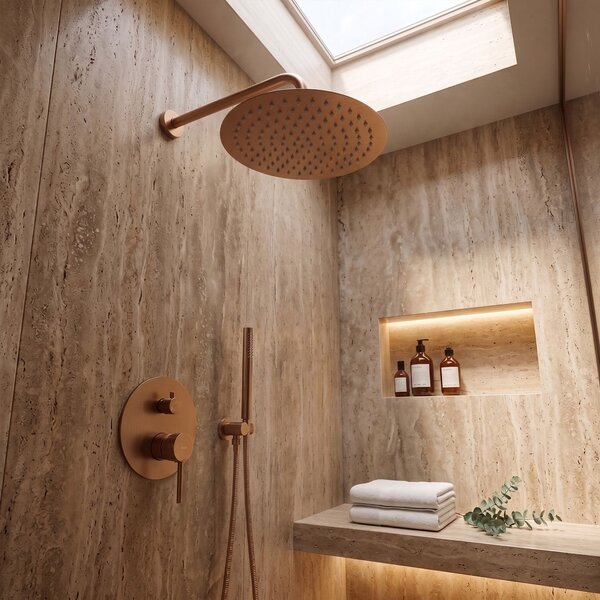 Shower system Rea Lungo Copper Brush + BOX