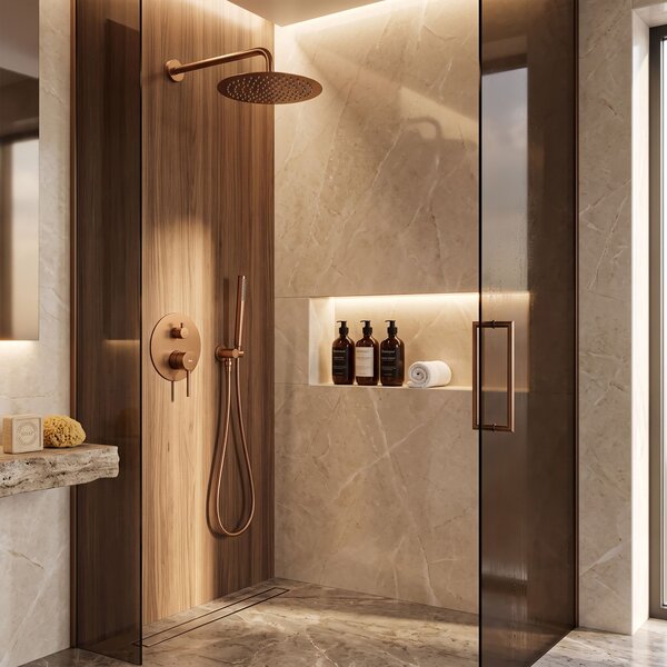 Shower system Rea Lungo Copper Brush + BOX