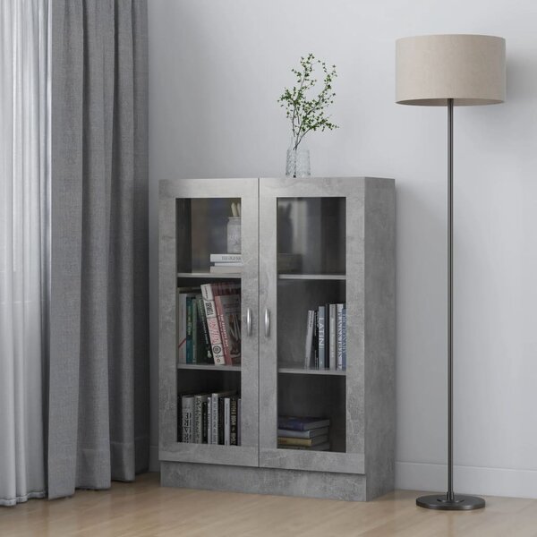 Vitrine Cabinet Concrete Grey 82.5x30.5x115 cm Engineered Wood