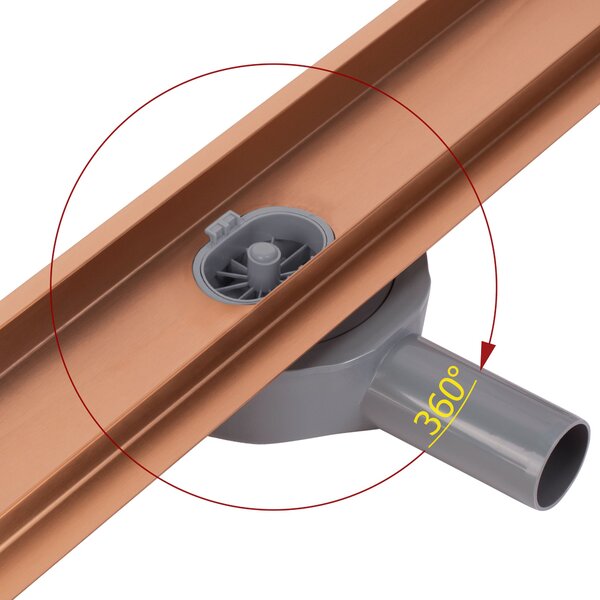 Linear drainage REA Neox pro Brushed Copper 60