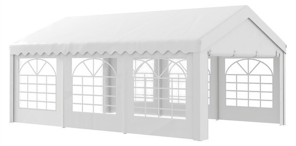 Outsunny 6m x 4 mParty Tents Portable Carport Shelter w/ Removable Sidewalls & Doors Party Tent Shelter Car Canopy