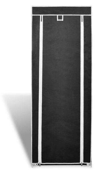 Fabric Shoe Cabinet with Cover 162 x 57 x 29 cm Black