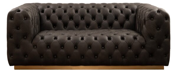 Frankfurt Two Seat Sofa – Ebony Leather