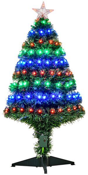 HOMCOM 3ft 90cm Fiber Optic Xmas Tree Artificial Christmas Tree
