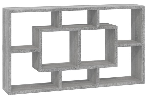 Wall Display Shelf 8 Compartments Grey Sonoma