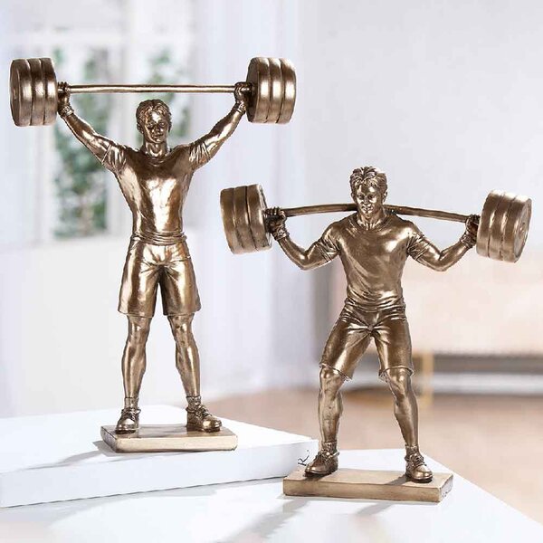 Carnation Synthetic Resin 2 Bar Lifter Sculpture In Bronze