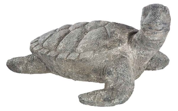 Carnation Magnesia Turtle Sculpture In Grey