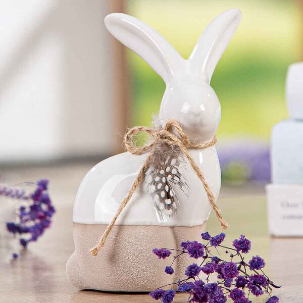 Carnation Ceramics Bunny Sculpture In Beige
