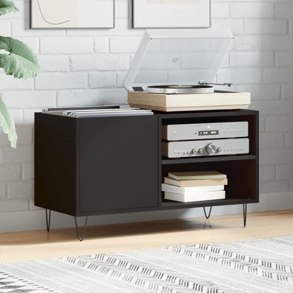 Baina 85cm Wooden Filing Cabinet With 1 Door - Black