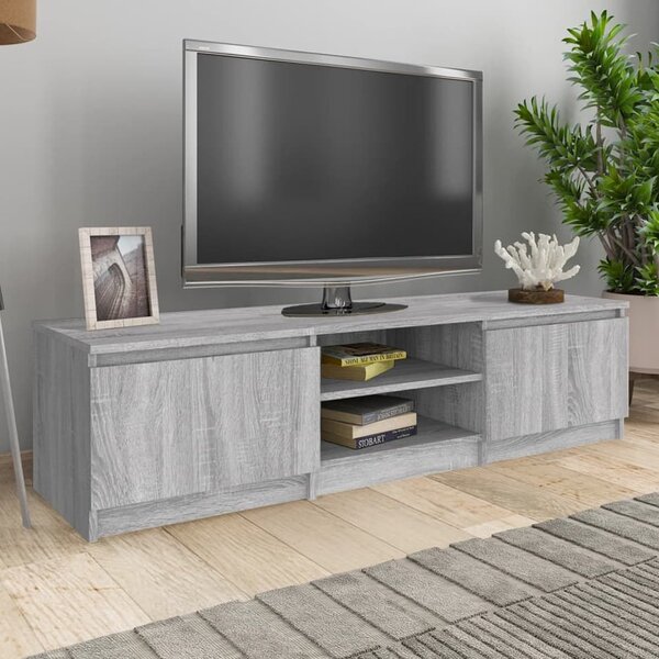 Dubuque Wooden TV Stand With 2 Shelves - Grey