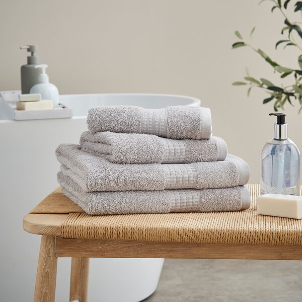 Set of 4 Geo Squares Towel Bale Light Grey