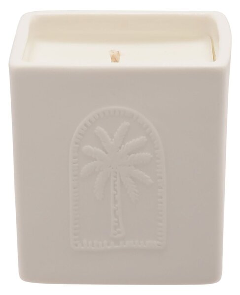 Aromatherapy Co Sunset Coconut Husk and Palm Ceramic Candle White