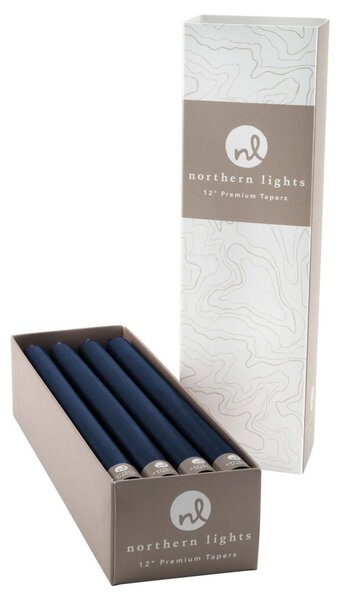 Northern Lights Set of 12 Taper Candles Midnight (Blue)