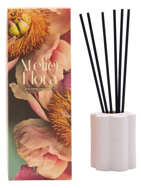 Aromatherapy Co Atelier Flora Vanilla and Peach Blossom Diffuser White