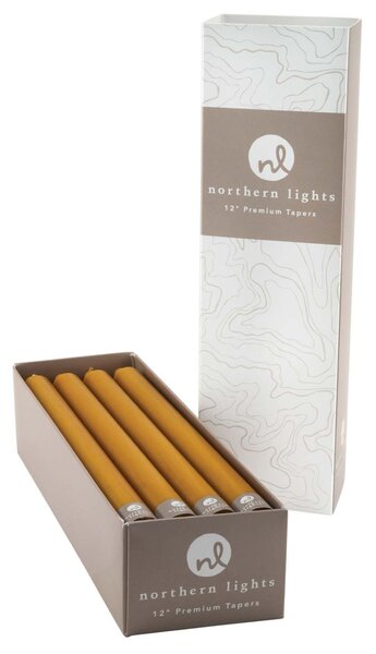 Northern Lights Set of 12 Taper Candles Caramel