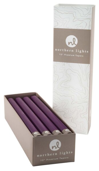 Northern Lights Set of 12 Taper Candles Purple