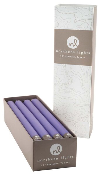 Northern Lights Set of 12 Taper Candles Lilac