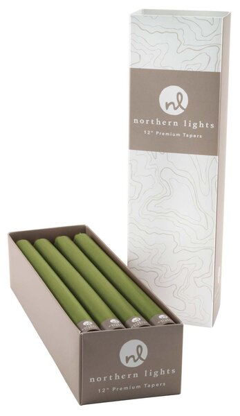 Northern Lights Set of 12 Taper Candles Eucalyptus